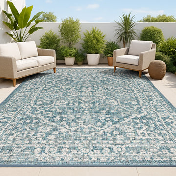 Malta Bohemian Medallion Textured Weave Indoor/outdoor Area Rug